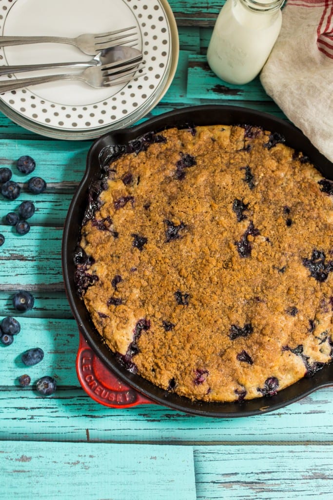 Blueberry Bourbon Buckle from The Girl In The Little Red Kitchen