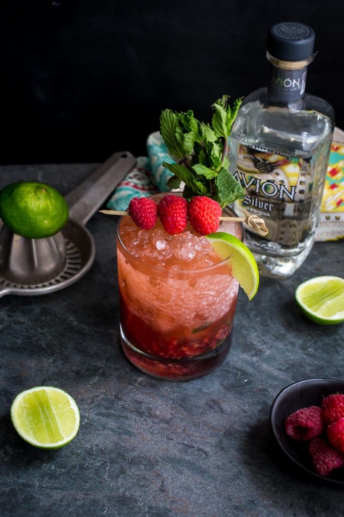 Raspberry Mint Tequila Smash from The Girl In The Little Red Kitchen