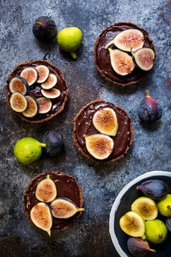 Chocolate Caramel Fig Tart from The Girl In the Little Red Kitchen