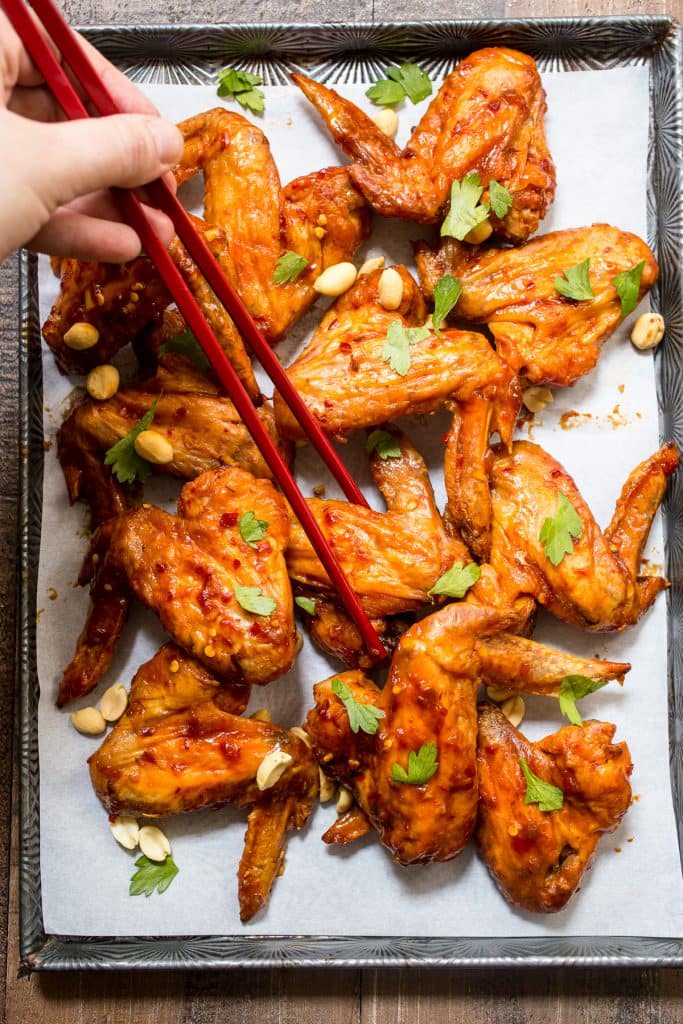 Kung Pao Chicken Wings | girlinthelittleredkitchen.com