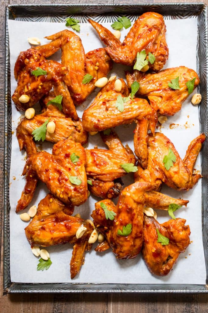 Kung Pao Chicken Wings | girlinthelittleredkitchen.com
