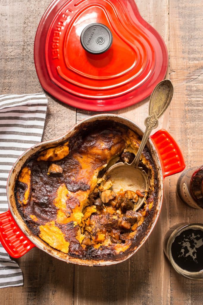 Short Rib and Stout Pie for Two | girlinthelittleredkitchen.com