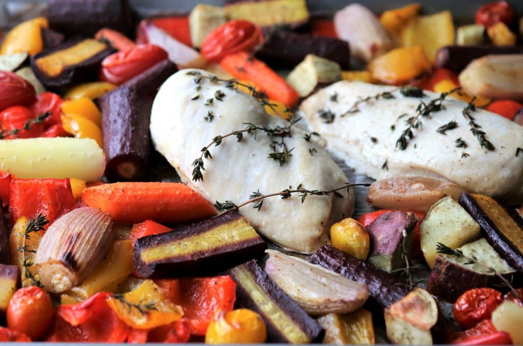Roasted Chicken and Vegetable Sheet Pan Supper | Pook's Pantry