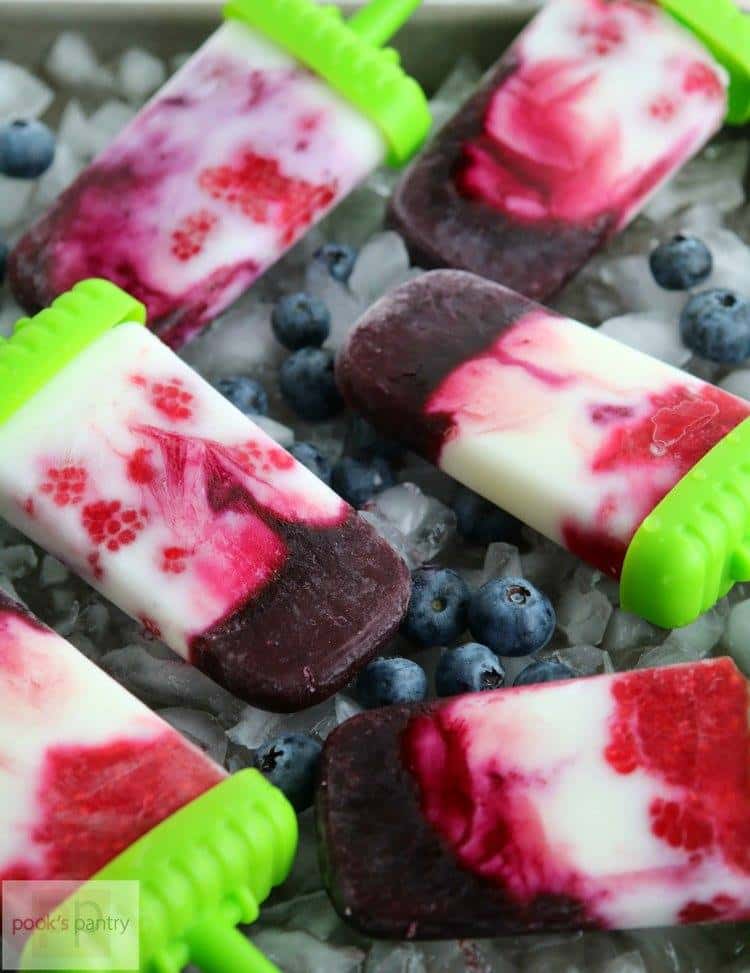 Fresh Fruit and Coconut Yogurt Popsicles | Pook's Pantry