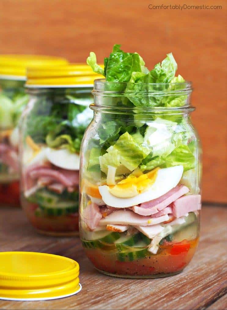 Chef Salad in a Jar | Comfortably Domestic