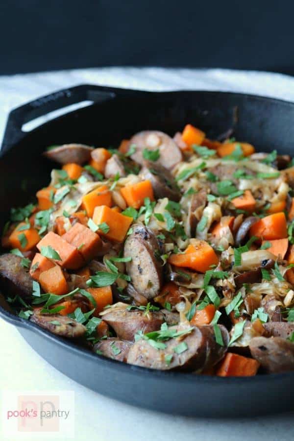 One Pan Chicken Sausage with Fall Vegetables | Pook's Pantry